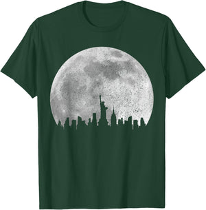 New York City NYC NY Skyline Moon Pride Vintage T-Shirt - T-Shirt | Forest