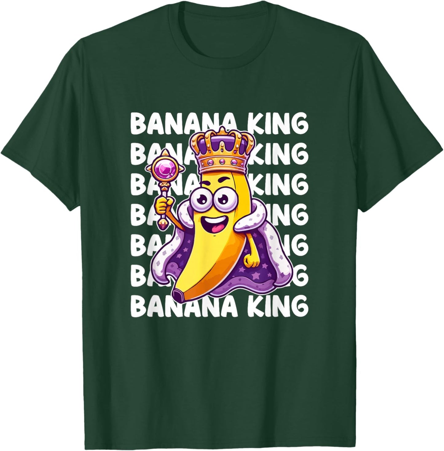 Banana Fruit Yellow King Men Women Kids Cute Cool Banana T-Shirt - T-Shirt | Forest