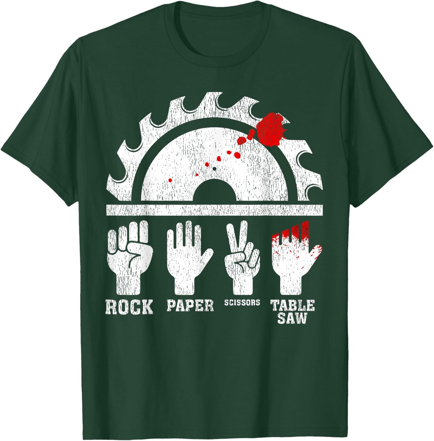Funny Woodworking Rock Paper Scissors Table Saw T-Shirt - T-Shirt | Forest
