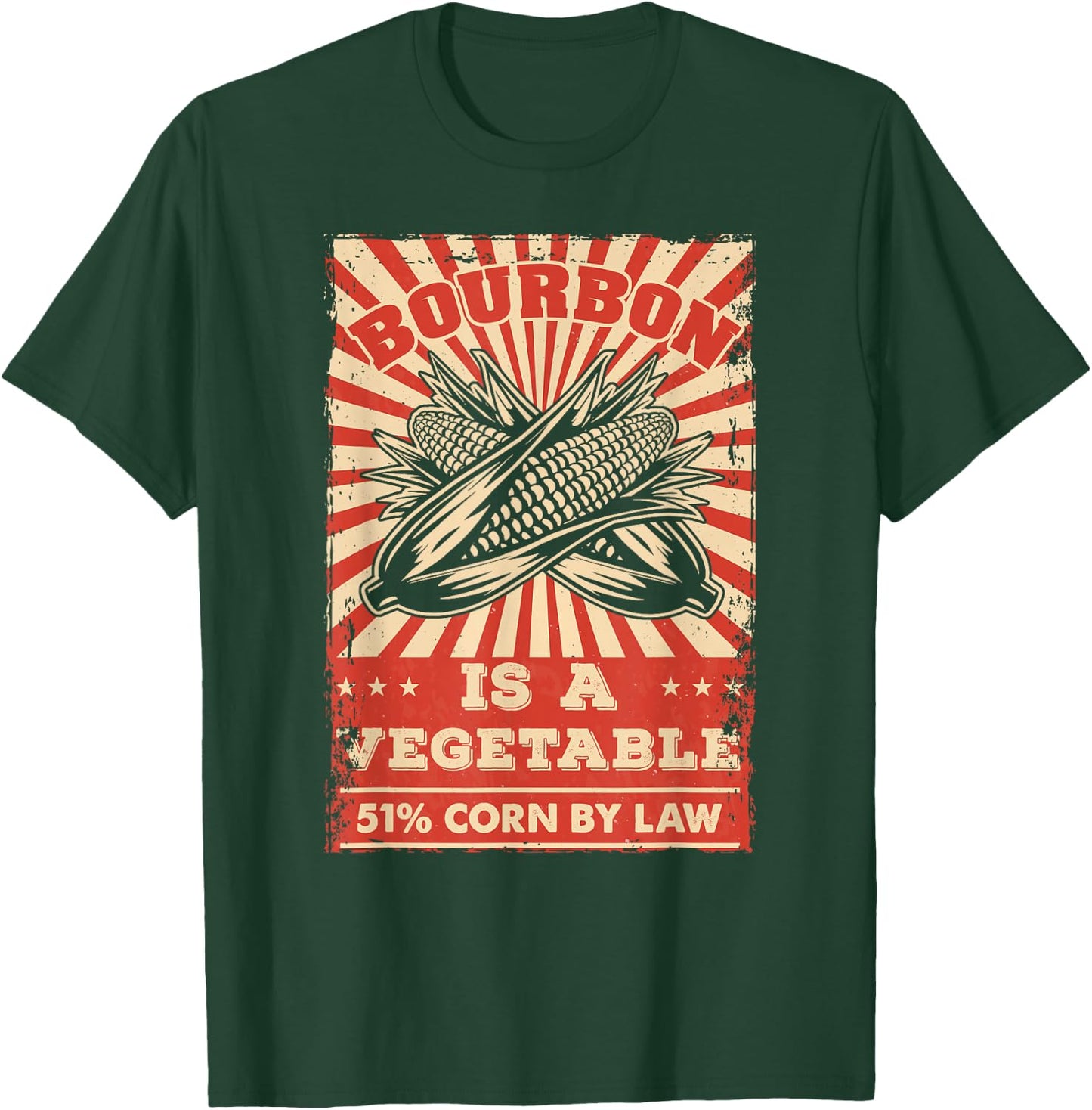 Vintage Bourbon Whisky Saying Bourbon is a Vegetable T-Shirt - T-Shirt | Forest