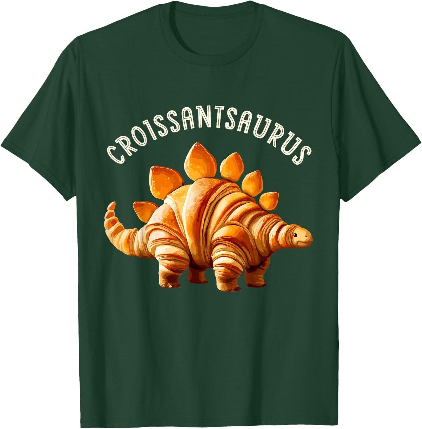 Dinosaur Croissant Bakery Lovers Men Women Boys Girls Kids T-Shirt - T-Shirt | Forest