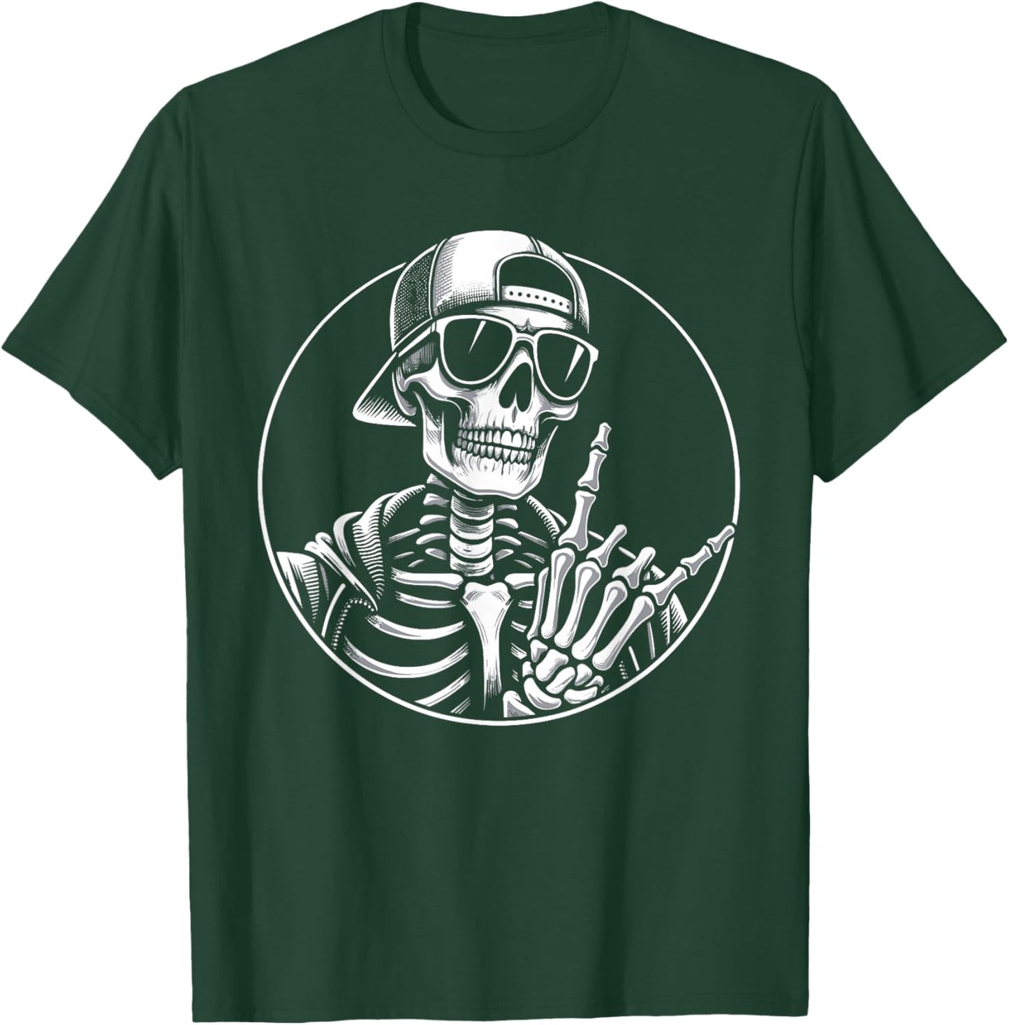 Rock Hand Skeleton, Rocker & Rock Music Festival, Halloween T-Shirt - T-Shirt | Forest