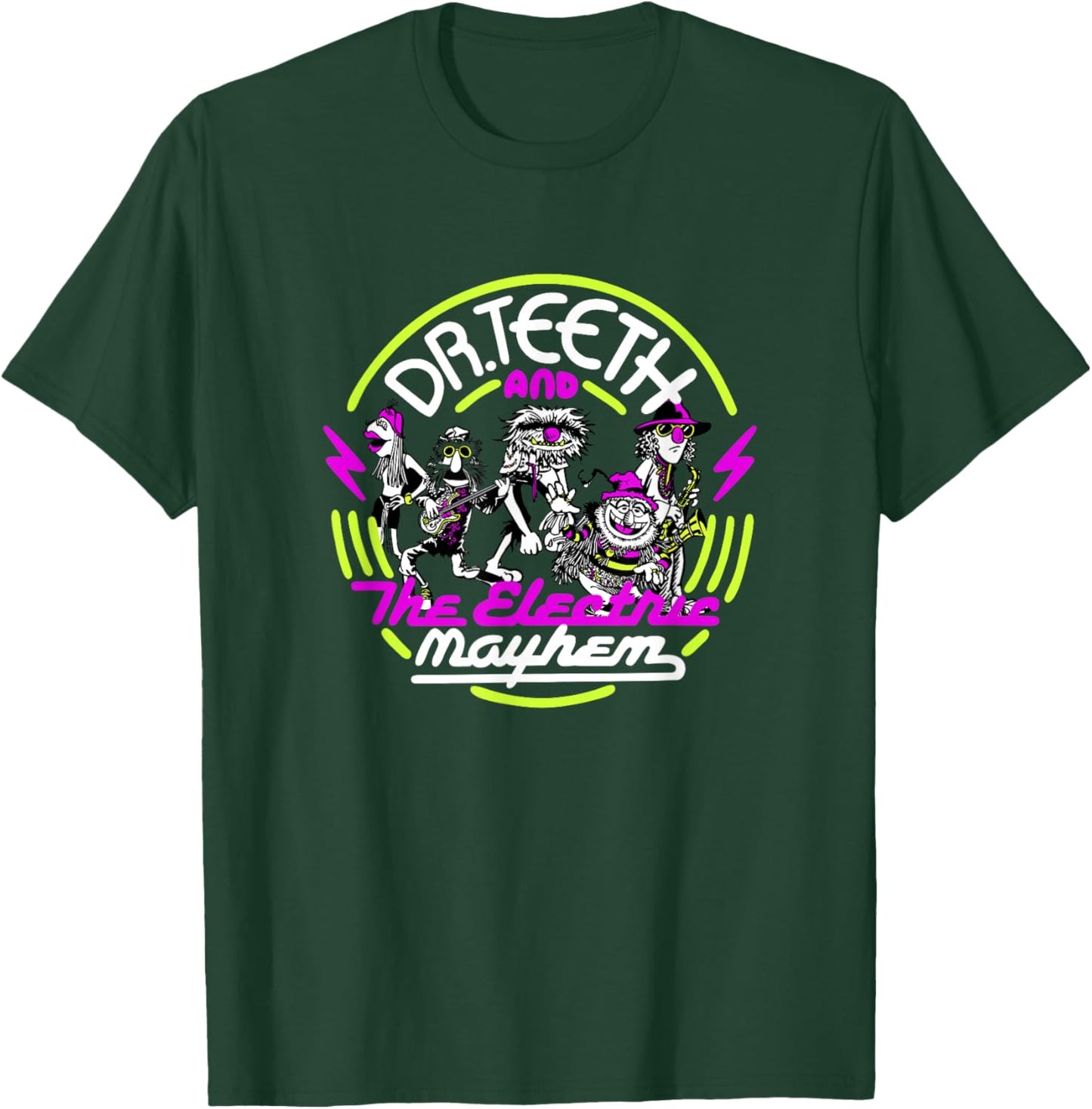 Disney The Muppets Dr. Teeth & Electric Mayhem Neon Sign T-Shirt - T-Shirt | Forest