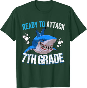 Ready to Attack 7th Grade Back to school T-Shirt - T-Shirt | Forest