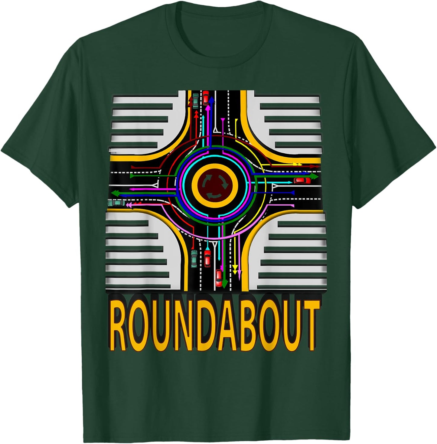 Roundabout traffic direction T-Shirt - T-Shirt | Forest