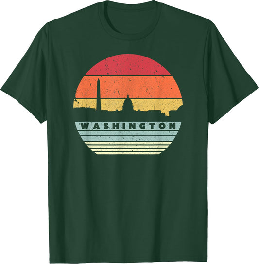 Washington Souvenir Shirt. Retro Style USA Skyline T-Shirt - T-Shirt | Forest