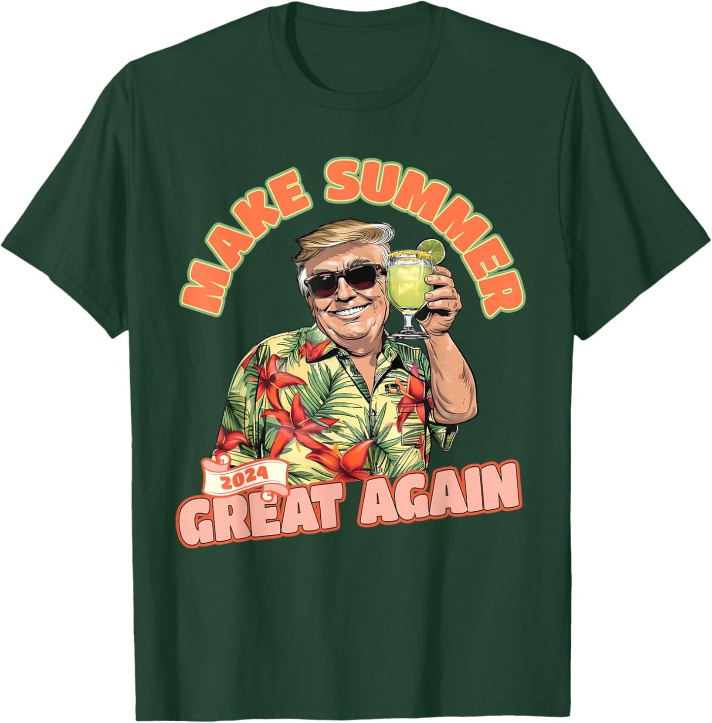 Make Summer 2024 Great Again Donald Trump Vacation Hawaii T-Shirt - T-Shirt | Forest