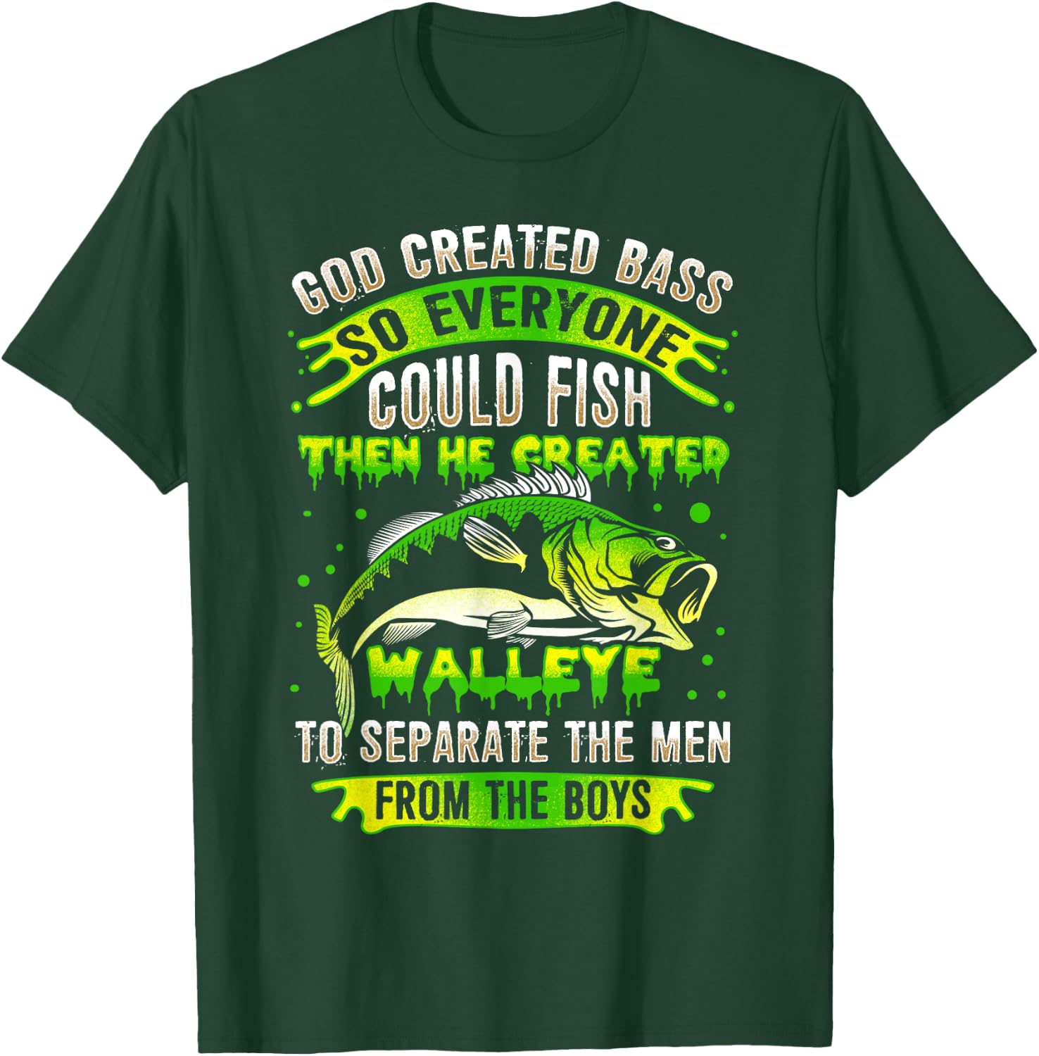 Funny Walleye Fishing T-Shirt - T-Shirt | Forest