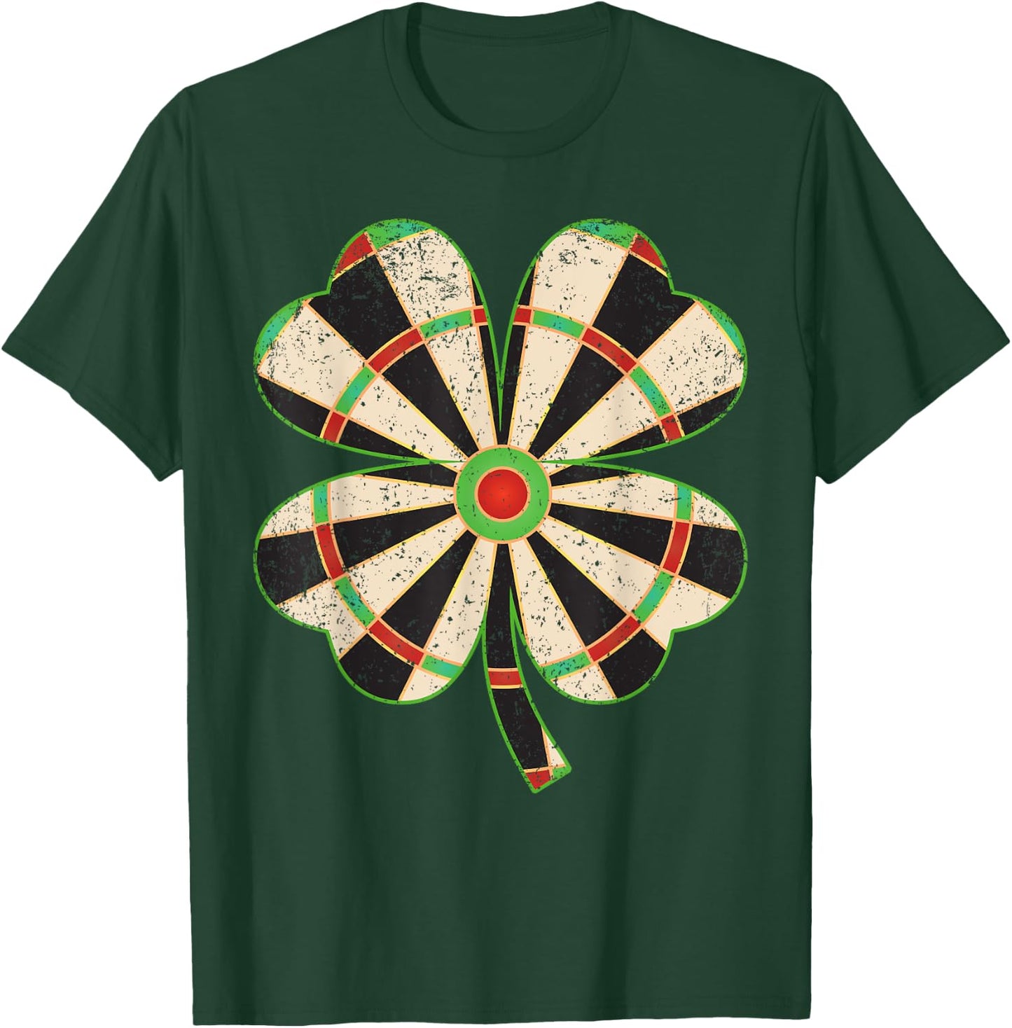 Vintage Shamrock Leaf Lucky Darts St. Patrick's Day T-Shirt - T-Shirt | Forest