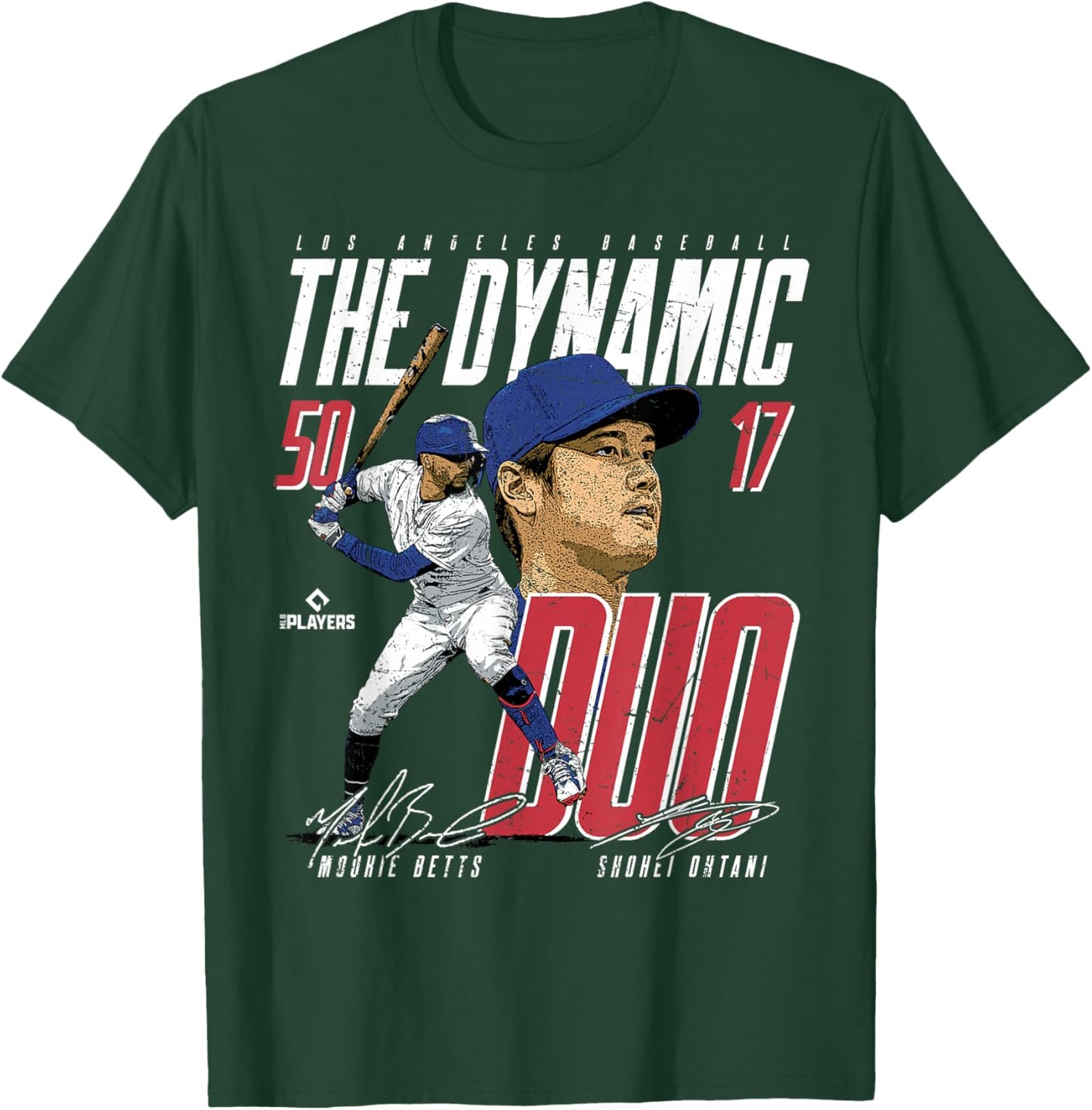 Mookie Betts & Shohei Ohtani | LA MLB Players | MLBDDUO3002 T-Shirt - T-Shirt | Forest