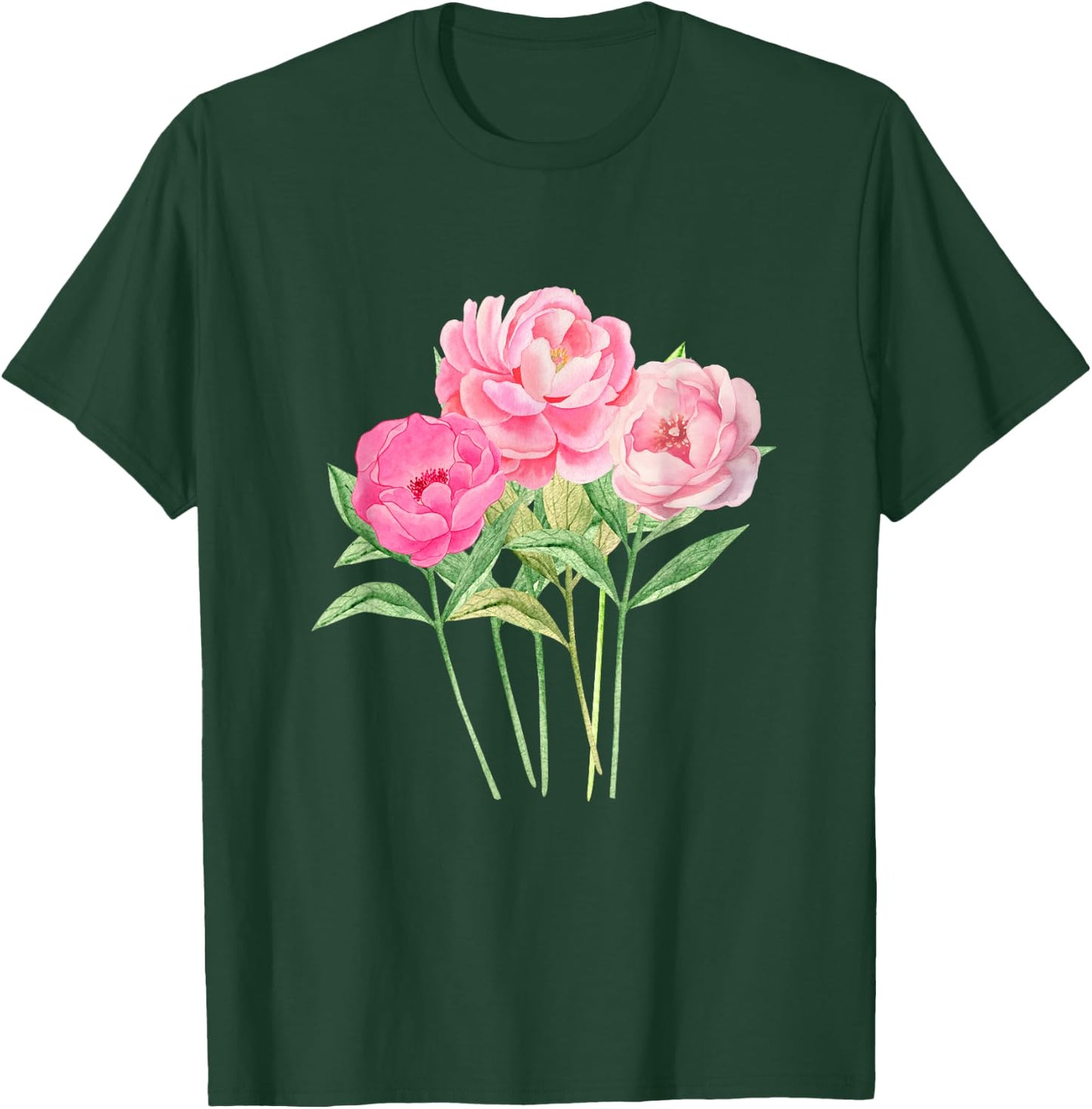 Peony Flower - Bouquet of Peonies Women and Girls T-Shirt - T-Shirt | Forest