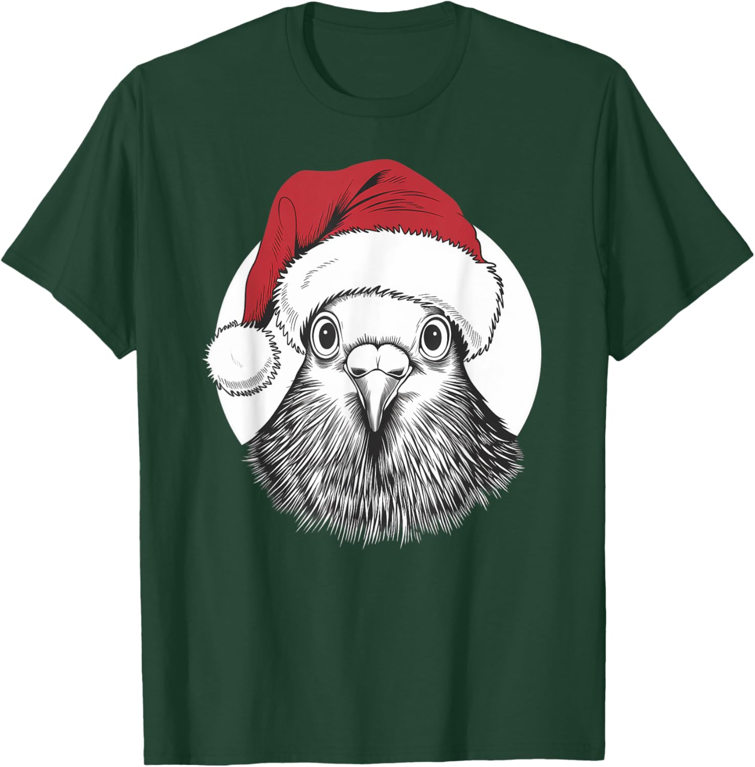 Joyful Pigeon Santa on Pigeon Christmas T-Shirt - T-Shirt | Forest