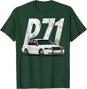 Crown Vic P71 White Cop Car Interceptor Vic Gift T-Shirt - T-Shirt | Forest