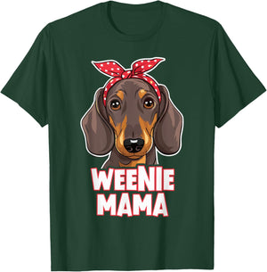Weenie Mama Funny Dachshund Lover Weiner Dog T-Shirt - T-Shirt | Forest