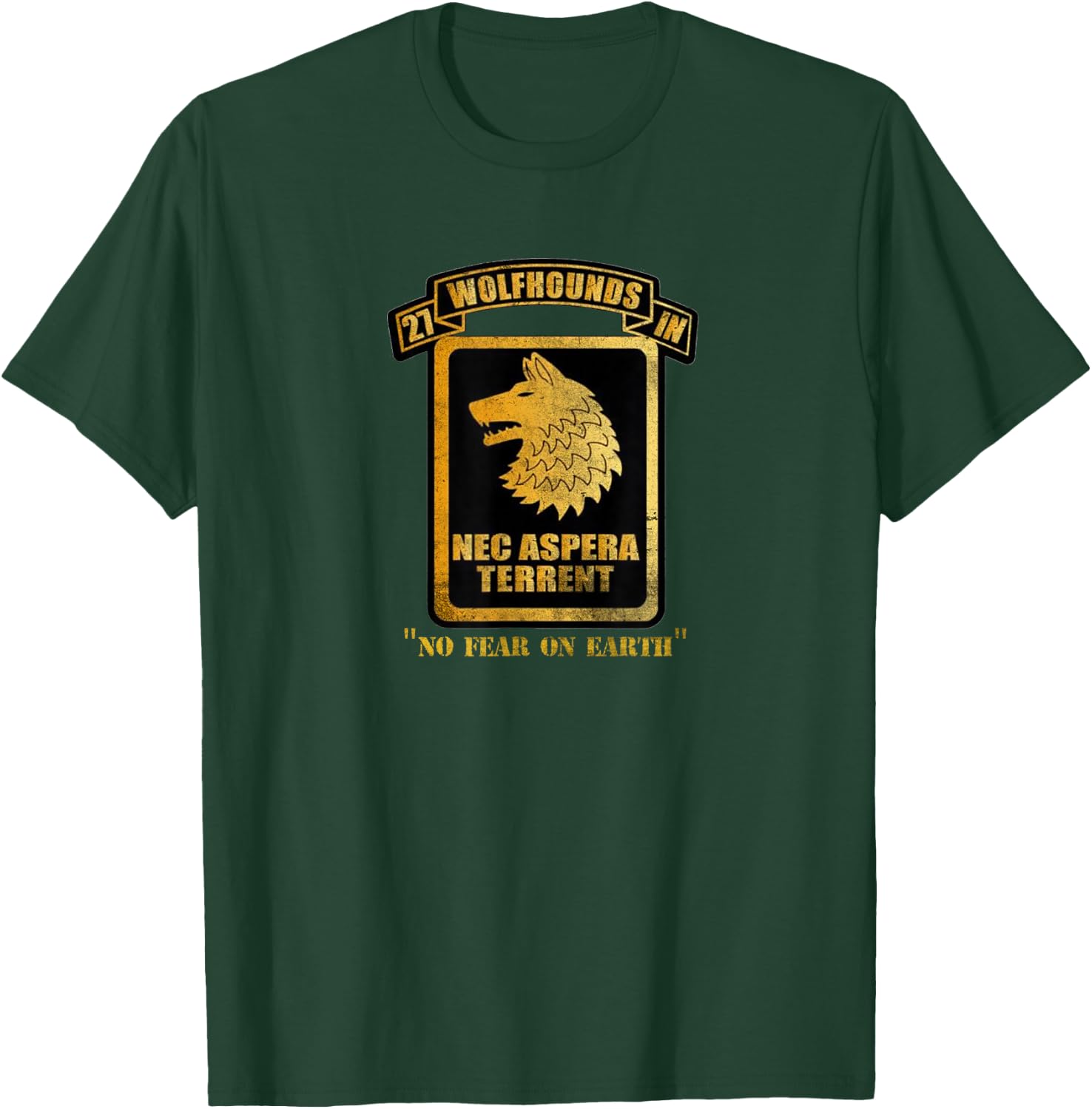 27th Infantry Regiment Wolfhounds U.S. Army Grunt Distressed T-Shirt - T-Shirt | Forest