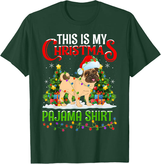 English Mastiff Dog Xmas Lights This Is My Christmas Pajama Women Kids T-Shirt - T-Shirt | Forest