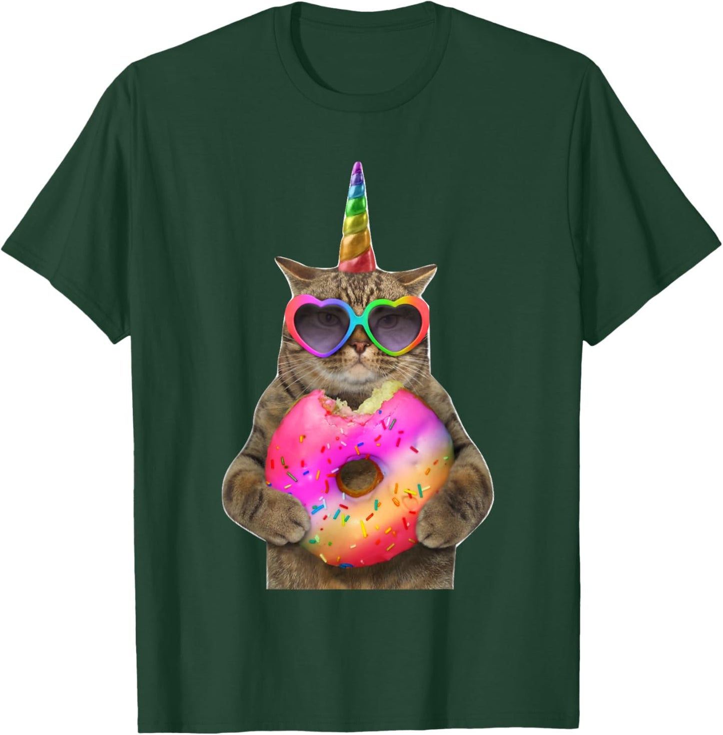 Humor cat with donut, Funny cat bites donut Women Kids T-Shirt - T-Shirt | Forest