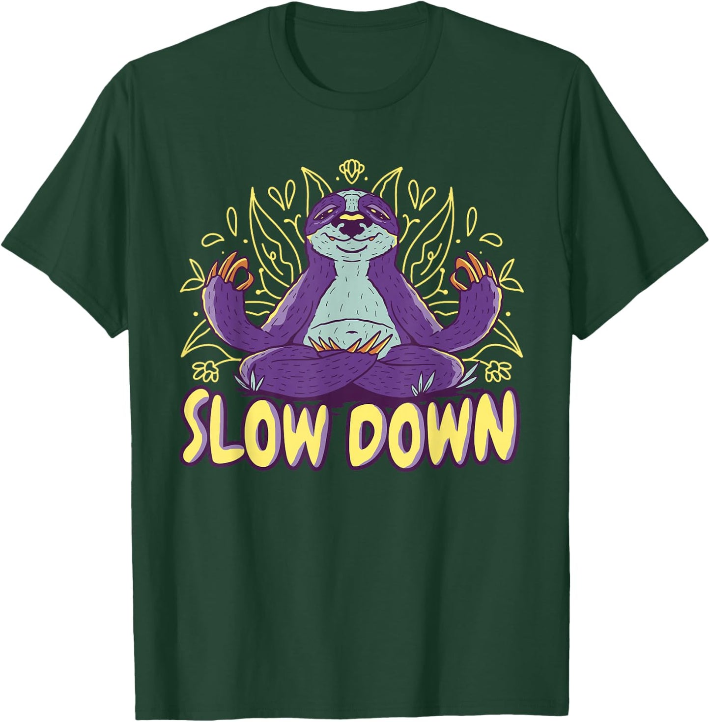 Sloth Yoga Meditation Sloth Yogi - Slow Down - Relax Yoga T-Shirt - T-Shirt | Forest