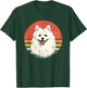 Retro American Eskimo Spitz Dog Animal Face Puppy Dog Lover Women Girls Kids T-Shirt - T-Shirt | Forest