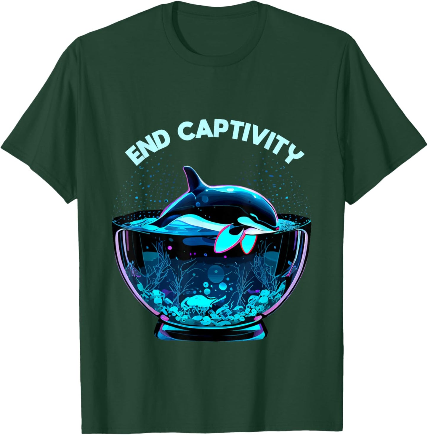 Orca End Captivity Free The Orcas Marine Protection Activist T-Shirt - T-Shirt | Forest