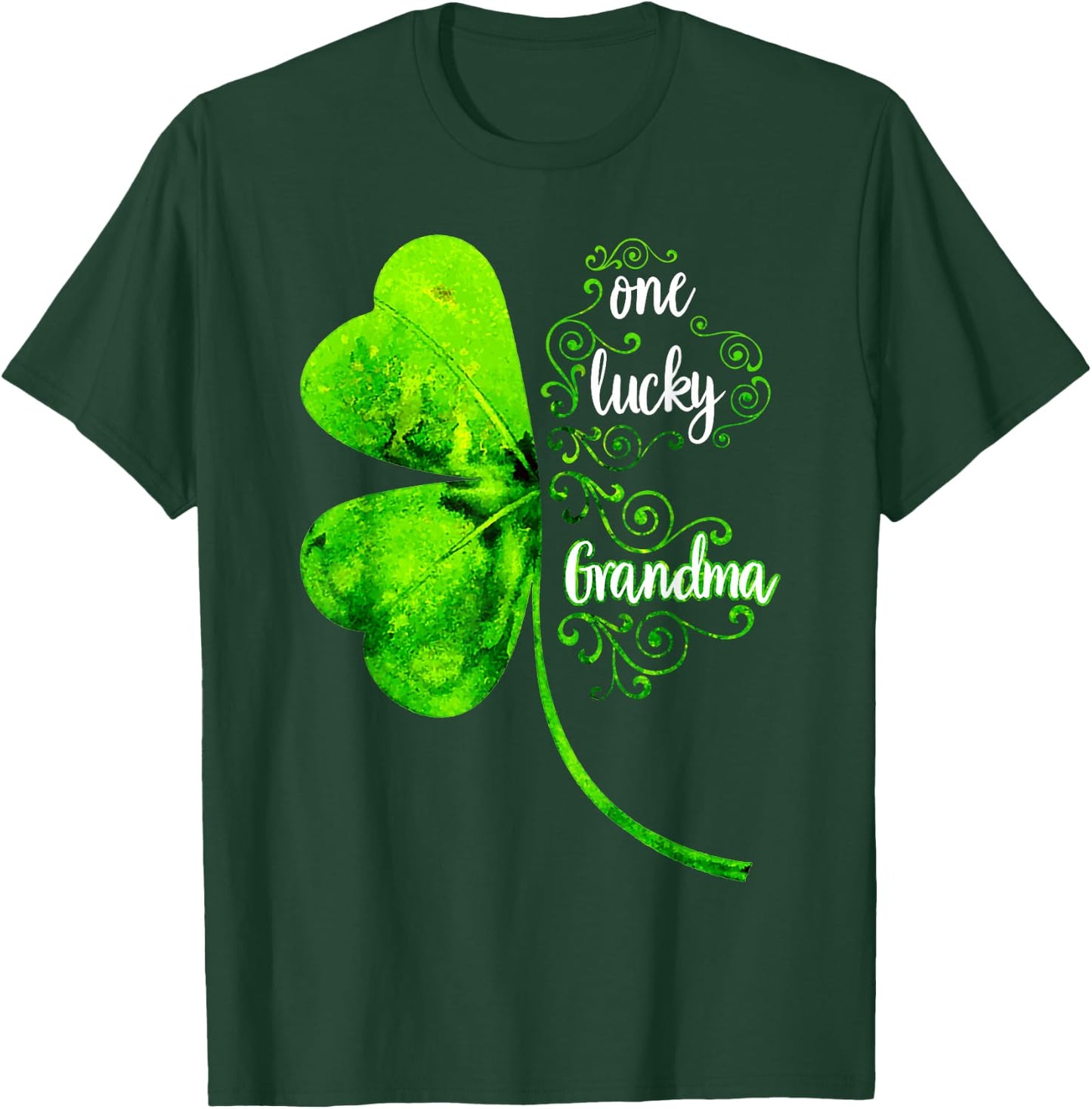 One Lucky Grandma Shamrock Grandma St Patricks Day T-Shirt - T-Shirt | Forest