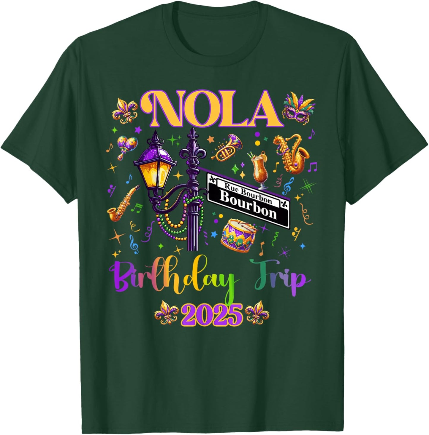 New Orleans Nola 2025 Girls' Birthday Bachelorette T-Shirt - T-Shirt | Forest
