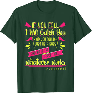 Cheerleading Cheerleader Funny Quote Backspot Cheer Sports T-Shirt - T-Shirt | Forest