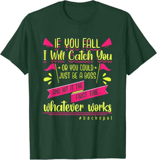 Cheerleading Cheerleader Funny Quote Backspot Cheer Sports T-Shirt - T-Shirt | Forest