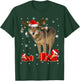 Christmas Wolf Funny Santa Reindeer Wolf Lover Gifts T-Shirt - T-Shirt | Forest
