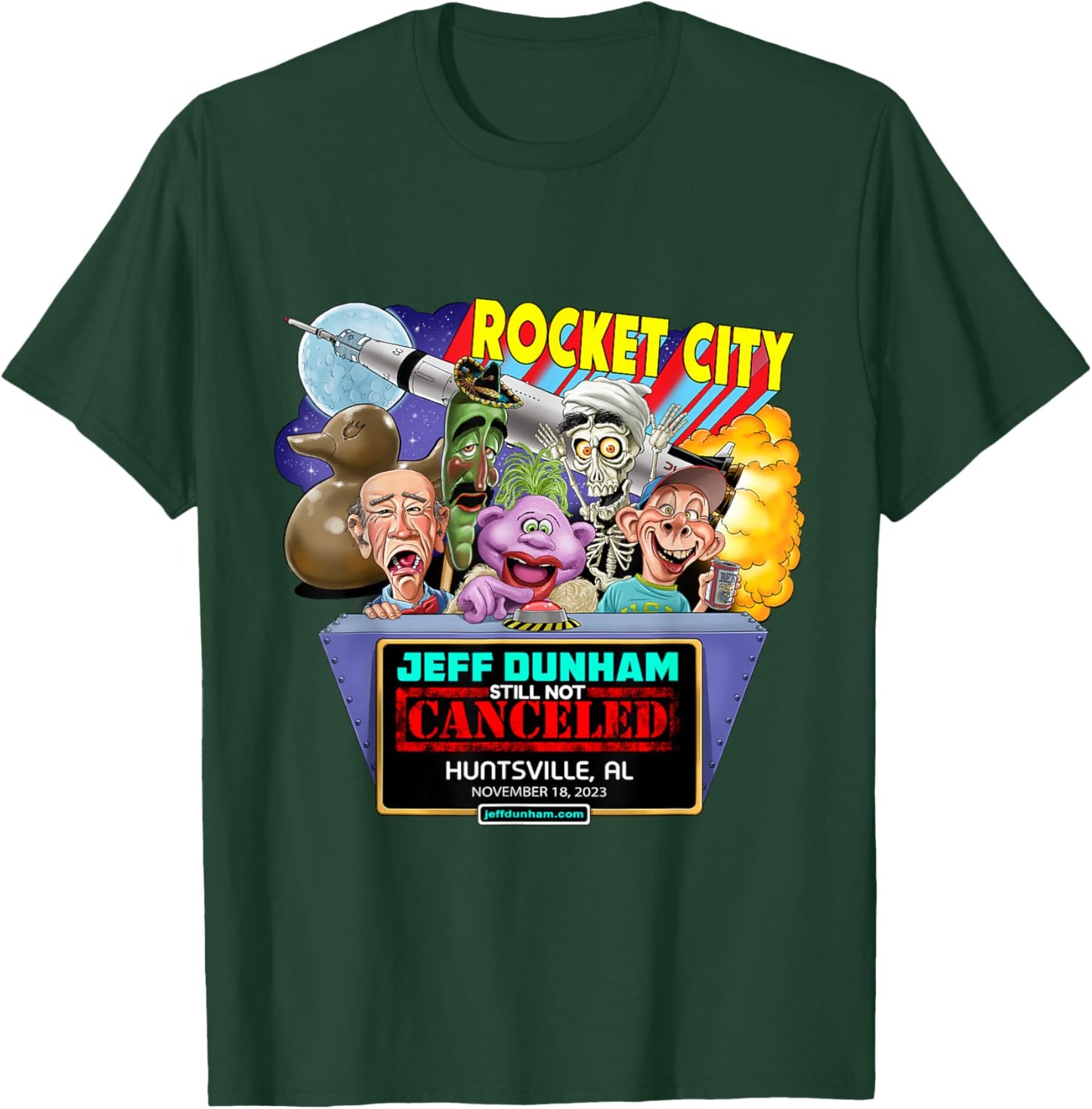 Jeff Dunham Huntsville, AL (2023) T-Shirt - T-Shirt | Forest