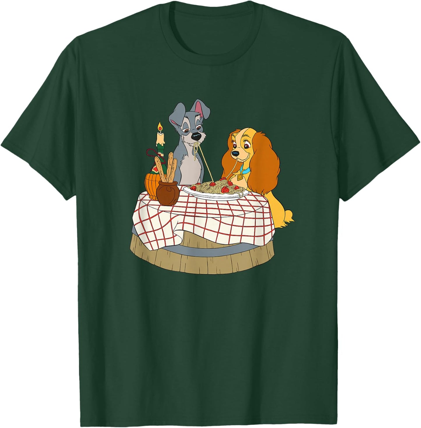 Disney Lady and Tramp Bella Notte Spaghetti T-Shirt - T-Shirt | Forest