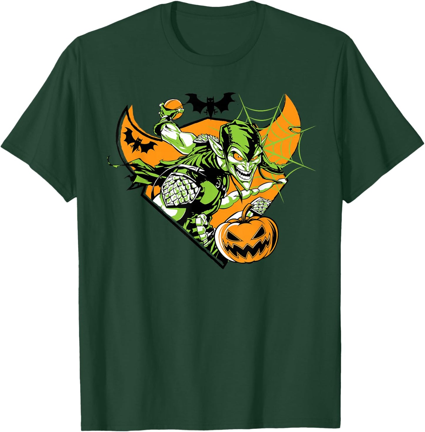 Marvel Green Goblin Pumpkin Bomb Halloween T-Shirt - T-Shirt | Forest