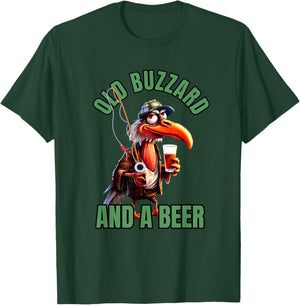 Old Buzzard And Beer Old Man Beer Lovers Senior Grandpa T-Shirt - T-Shirt | Forest