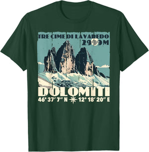 Dolomites Italy Tre Cime di Lavaredo Drei Zinnen Hiking Gift T-Shirt - T-Shirt | Forest