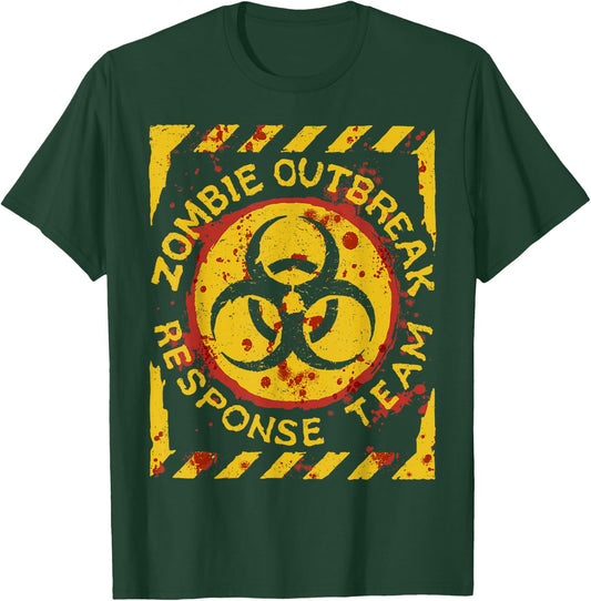 Zombie Outbreak Halloween Response Team Funny Men Apocalypse T-Shirt - T-Shirt | Forest