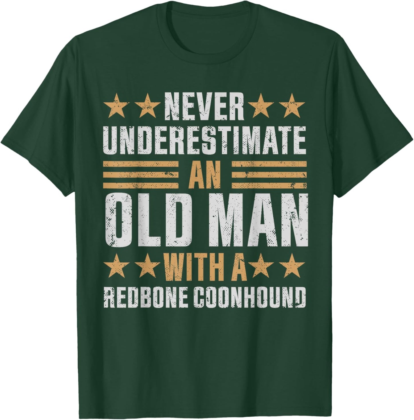 Old Man with a Redbone Coonhound Funny T-Shirt - T-Shirt | Forest