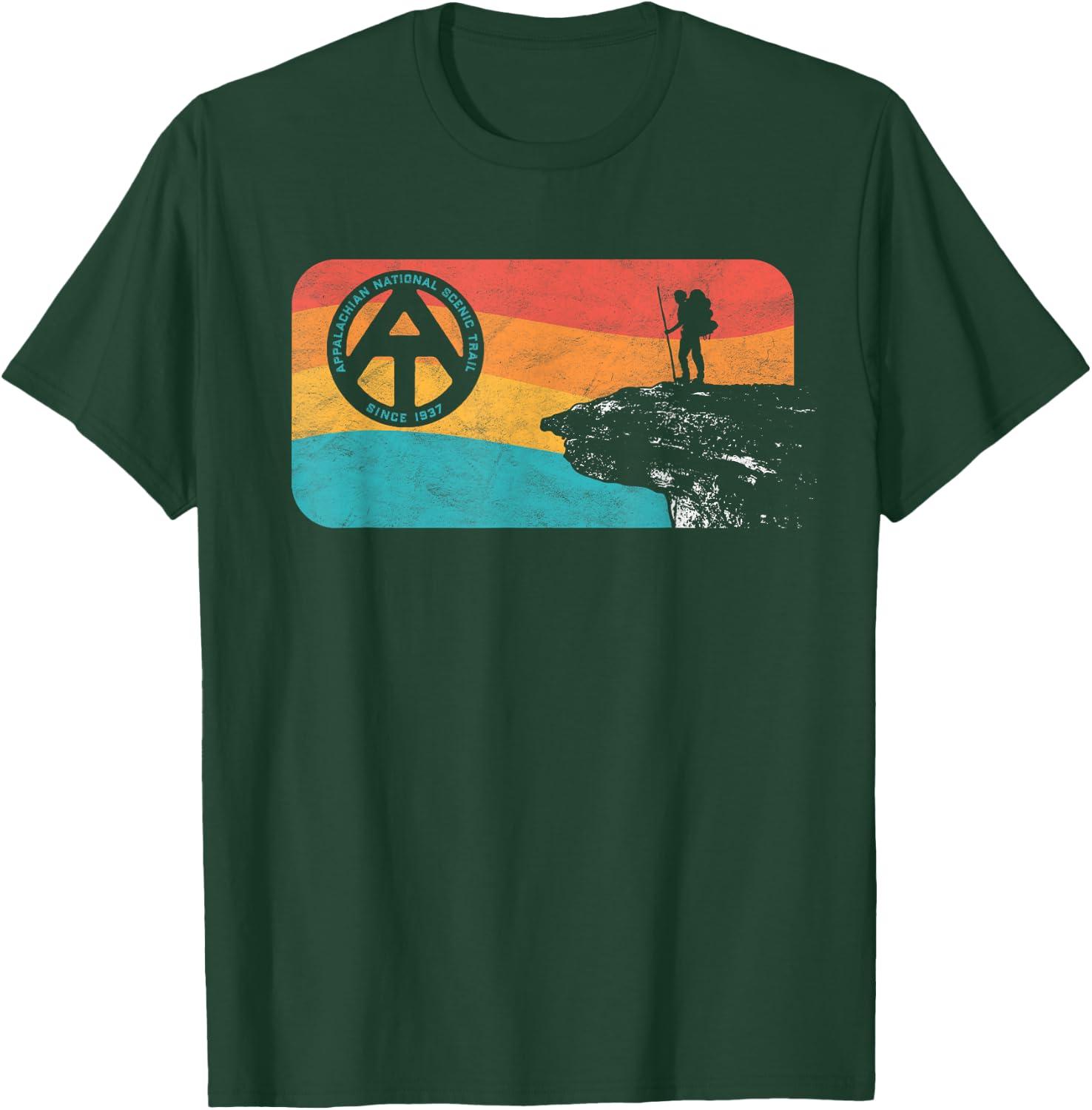 Appalachian Trail Retro McAfee's Knob Hiking Shirt T-Shirt - T-Shirt | Forest