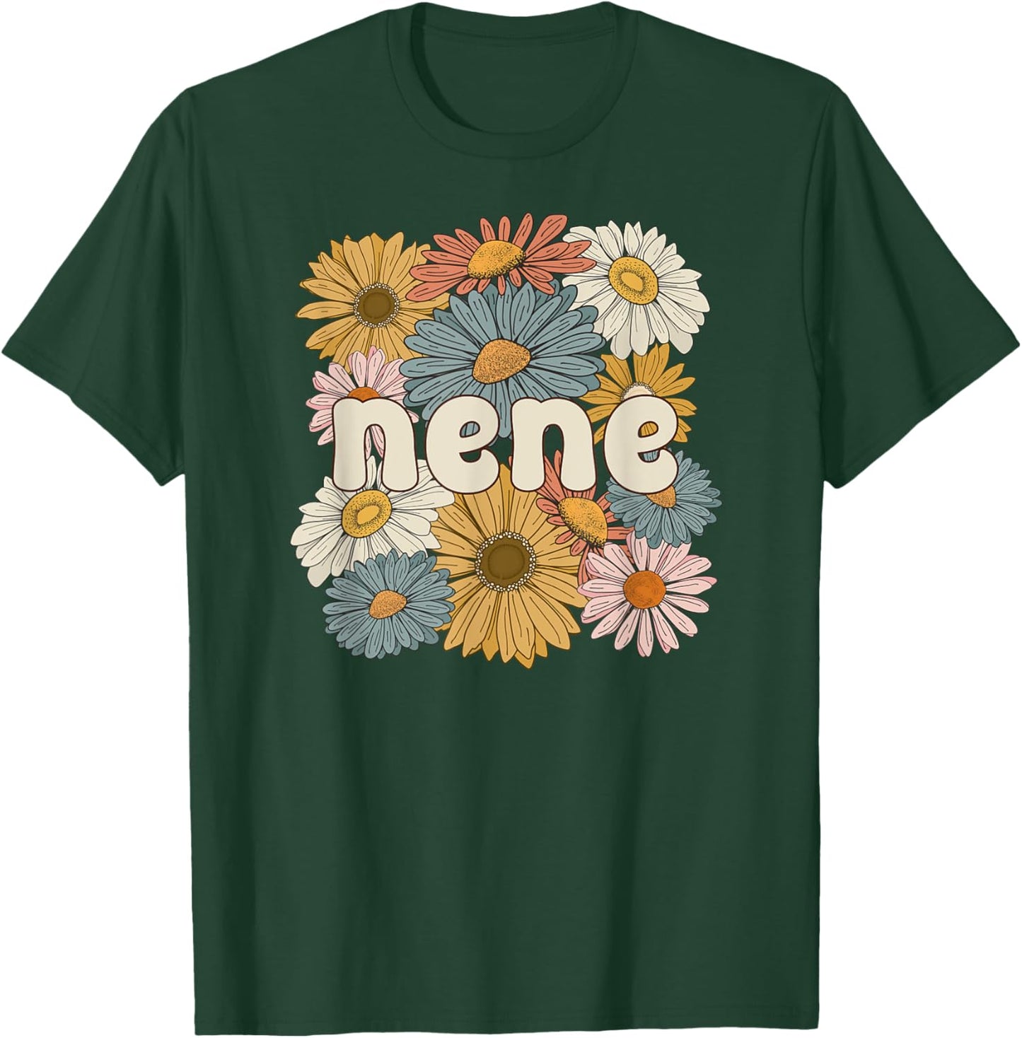 Groovy Nene Grandmother Flowers Nene Grandma T-Shirt - T-Shirt | Forest