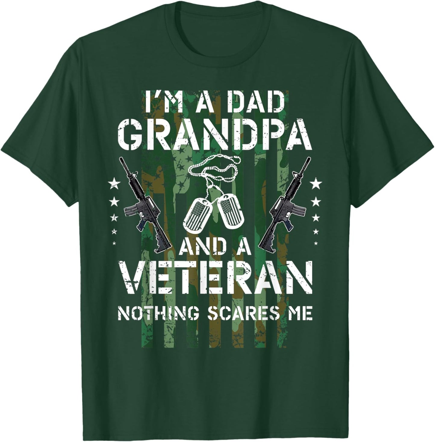 I'm A Dad Grandpa Veteran Dad Father Husband Father's Day T-Shirt - T-Shirt | Forest