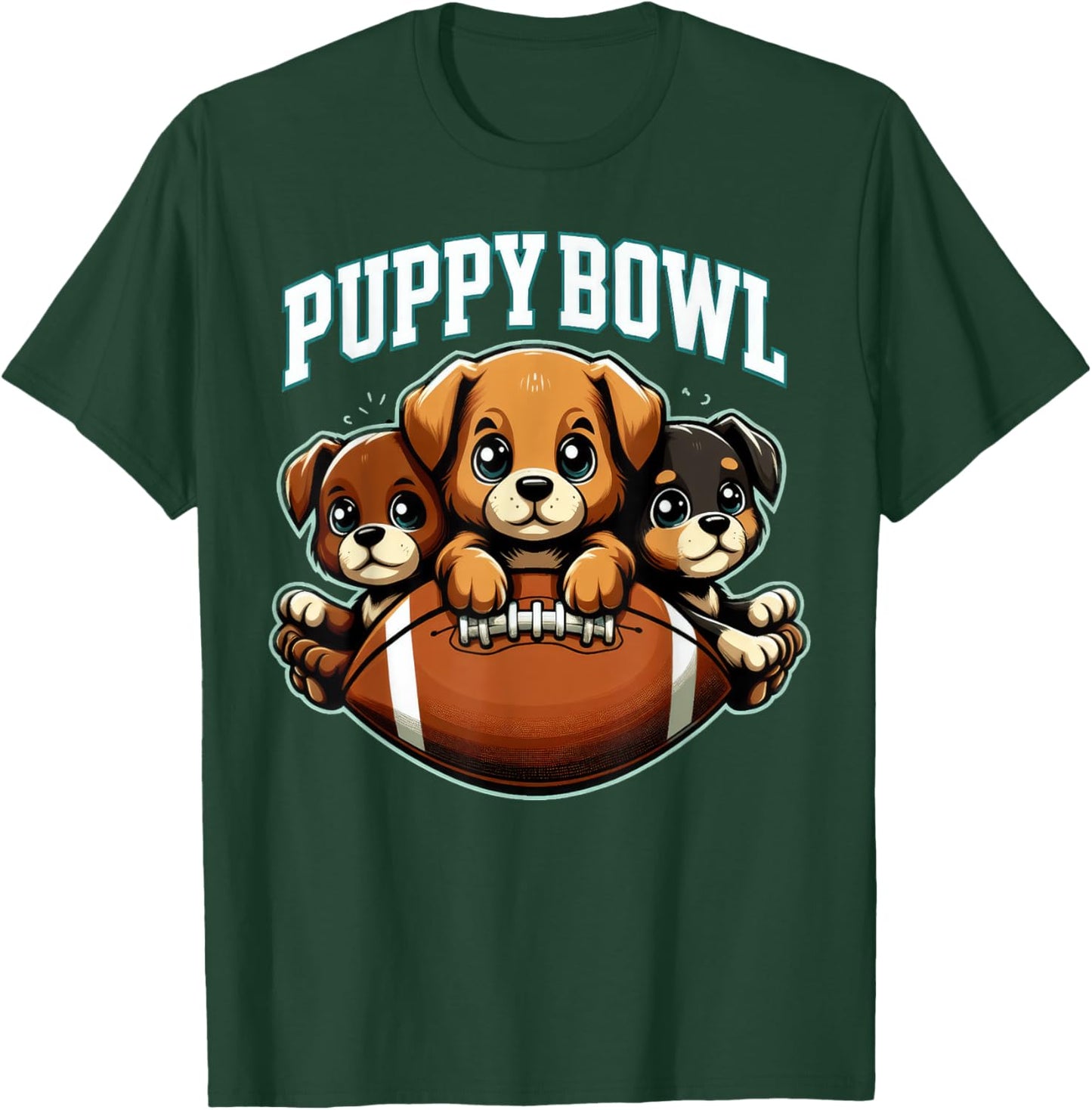 Puppy Bowl Shirt Sunday Funny Puppies Puppybowl Dog Fan Men Women Girls Kids T-Shirt - T-Shirt | Forest