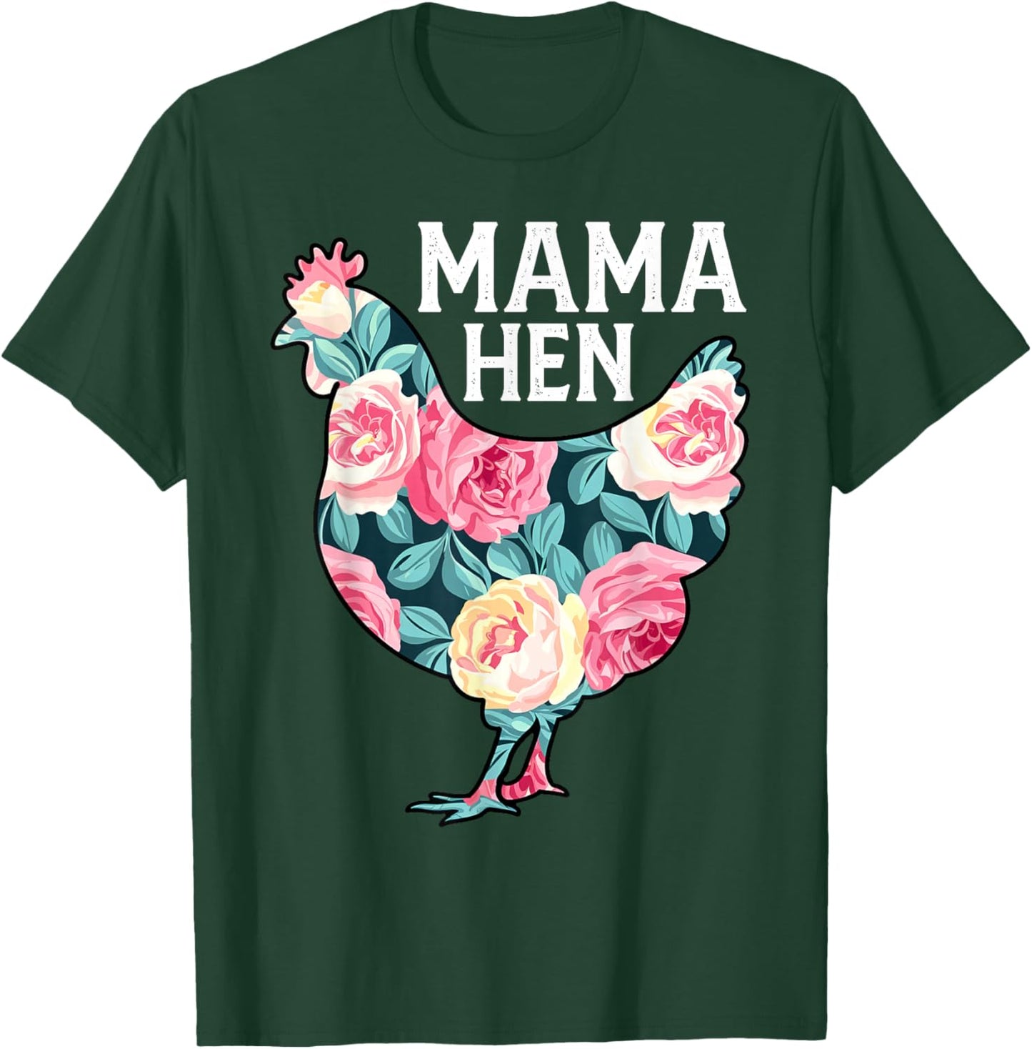 Funny Mother's Day Mama Hen Chicken Mom Farm T-Shirt - T-Shirt | Forest