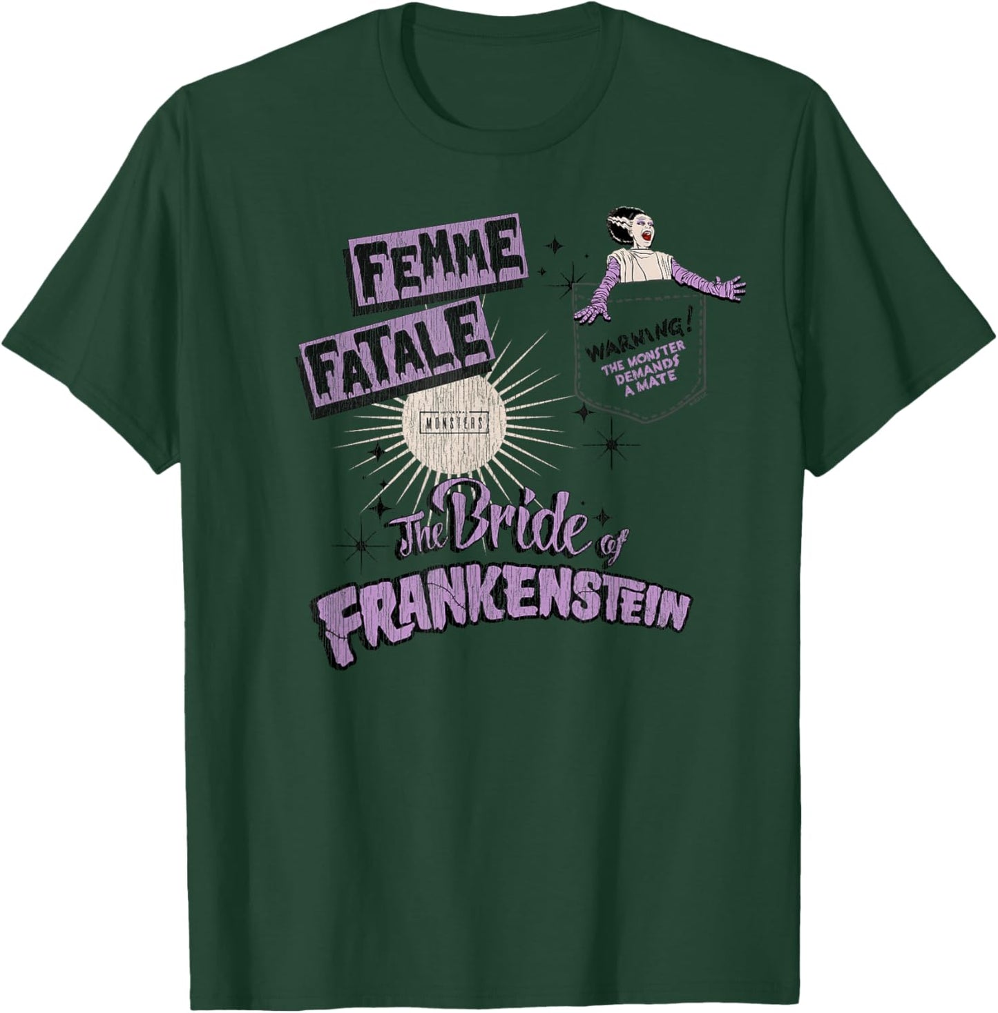 Universal Monsters Bride’s Warning Femme Fatale Pocket T-Shirt - T-Shirt | Forest