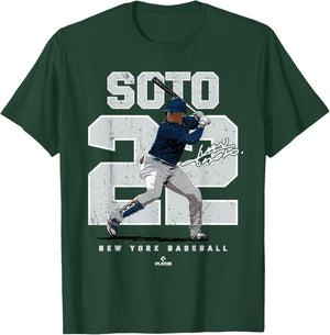 Number and Portrait Juan Soto New York MLBPA T-Shirt - T-Shirt | Forest