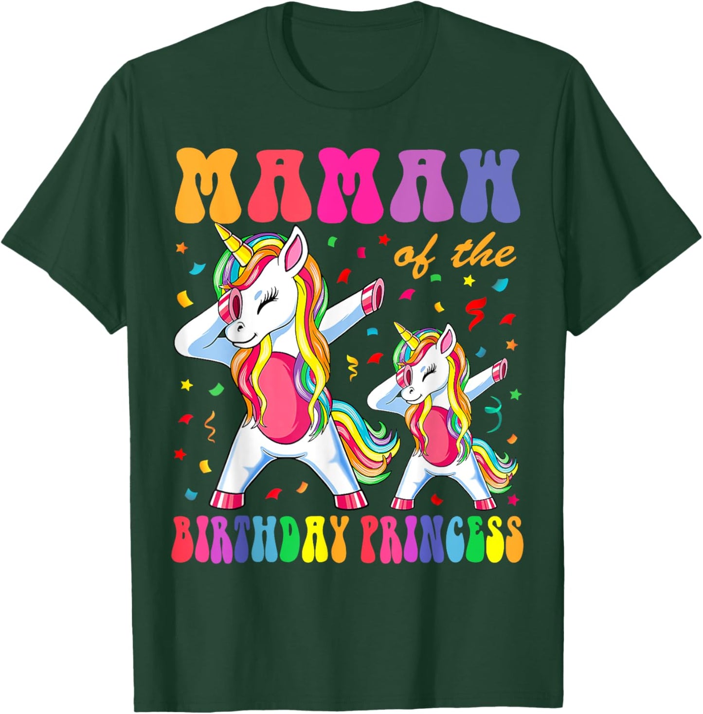 Mamaw of the Birthday Princess Girl Dabbing Unicorn Family T-Shirt - T-Shirt | Forest