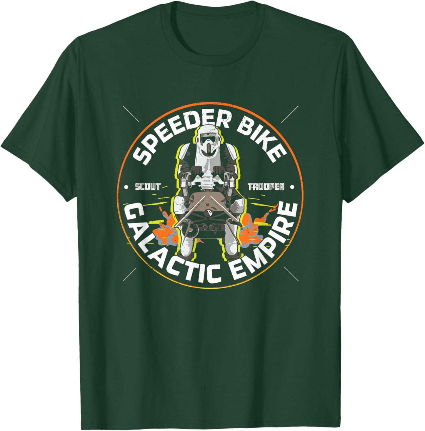 Star Wars Scout Trooper Speed Bike Galactic Empire Big Logo T-Shirt - T-Shirt | Forest