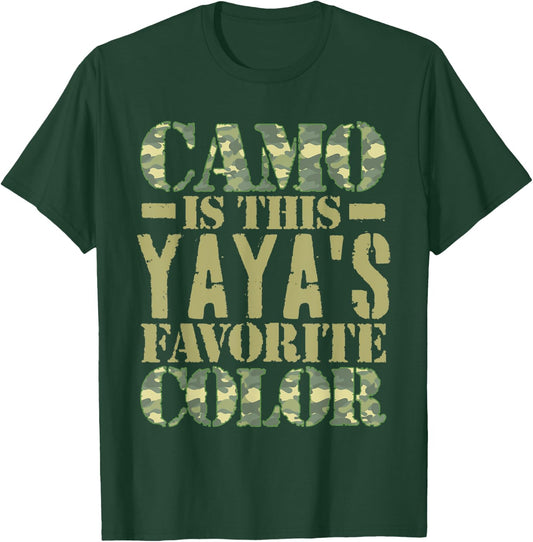 Camo Is This Yaya's Favorite Color Green Camouflage T-Shirt - T-Shirt | Forest