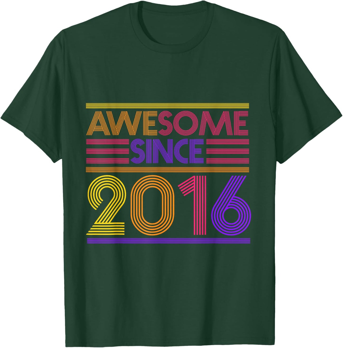 6th Birthday Gifts Boys Girls - Awesome Since 2016 T-Shirt - T-Shirt | Forest