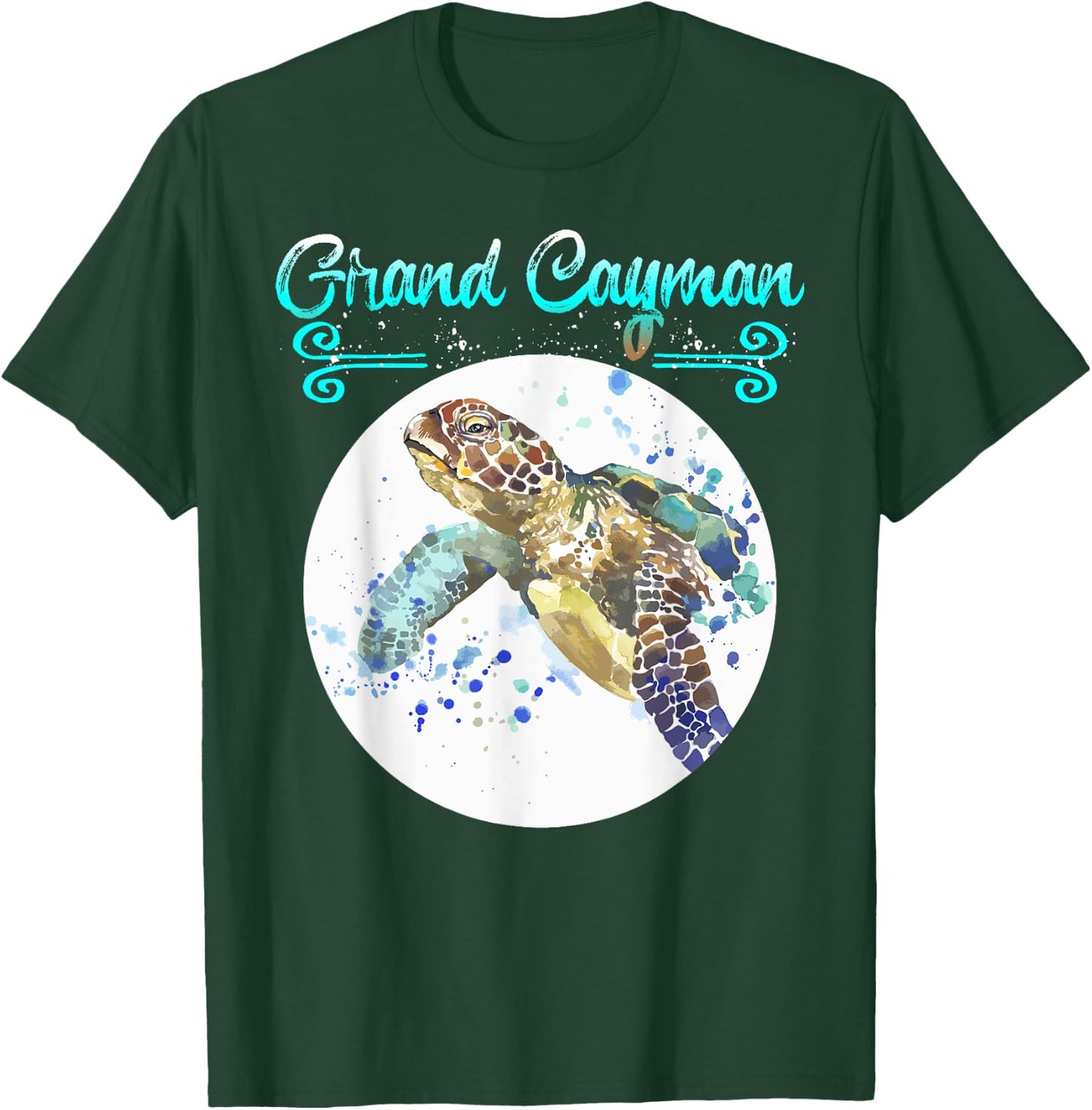 Grand Cayman Islands Turtle Tuna Stingray Blue Souvenir Gift T-Shirt - T-Shirt | Forest