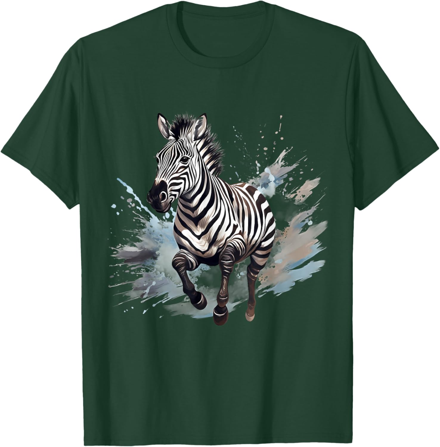 Zebra Splash Animal Art Wildlife Safari Savanna Nature T-Shirt - T-Shirt | Forest