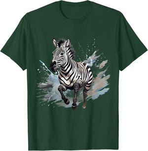 Zebra Splash Animal Art Wildlife Safari Savanna Nature T-Shirt - T-Shirt | Forest